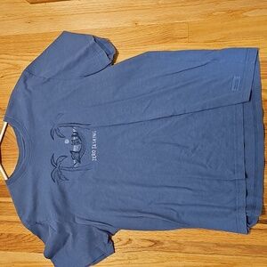 Life is Good Blue Graphic Tee with Palm Tree Design